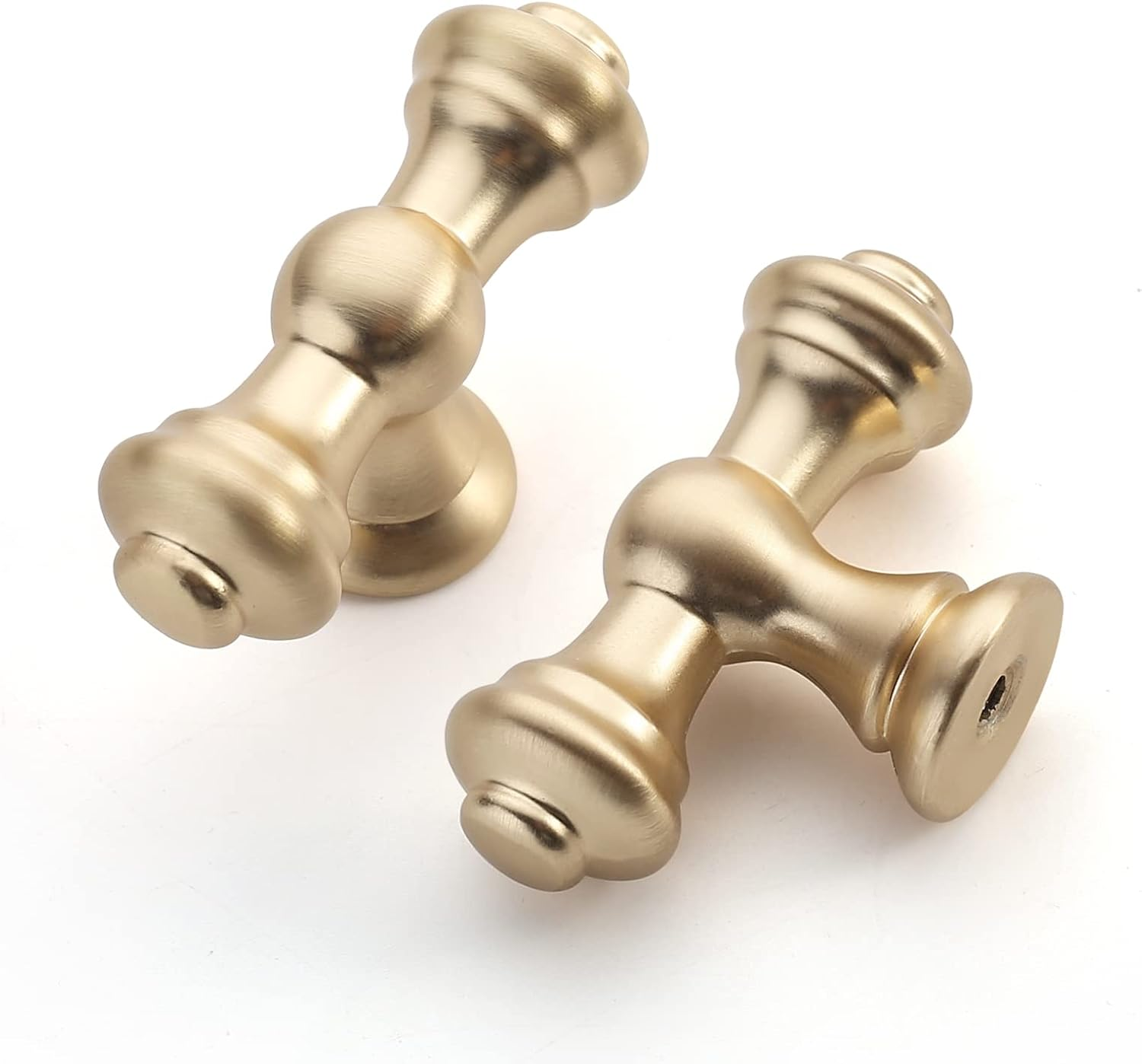 10 Pack Brushed Brass Cabinet Knobs - Gold Dresser & Drawer Knobs for Kitchen Cabinet Hardware