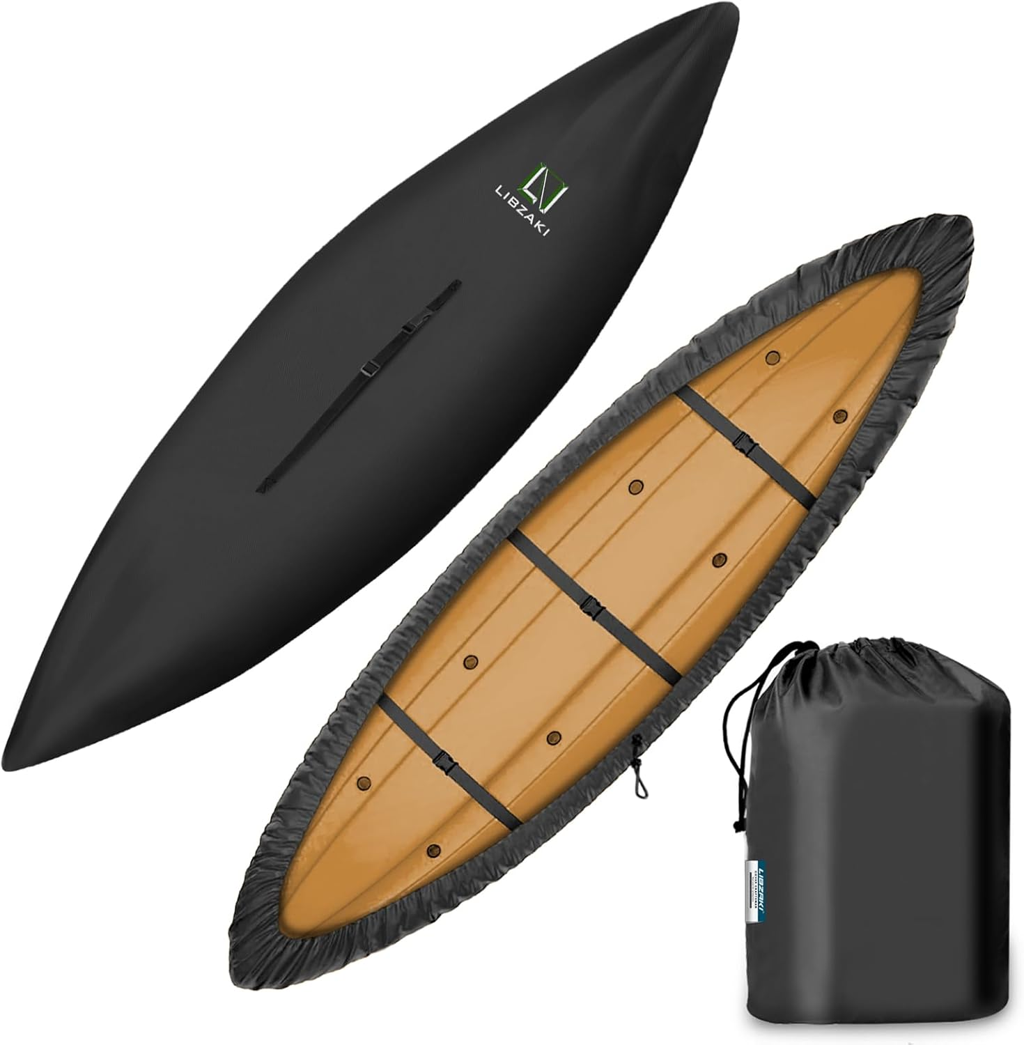 LIBZAKI Kayak Cover Accessories/Canoe Cover, Upgraded Thickened Waterproof & UV Protection SUP Paddle Boards Cover for Indoor/Outdoor Storage，Fits 9Ft-18Ft Kayaks 3 Colors