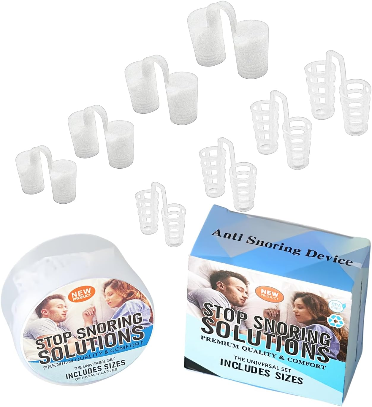 Anti Snoring Devices 8Pcs Nose Vents/Nasal Dilators for Breathing Snoring, Stop Snoring Devices That Work Nose Opener for Breathing Sleep Intake Breathing Snoring Devices for Women Men