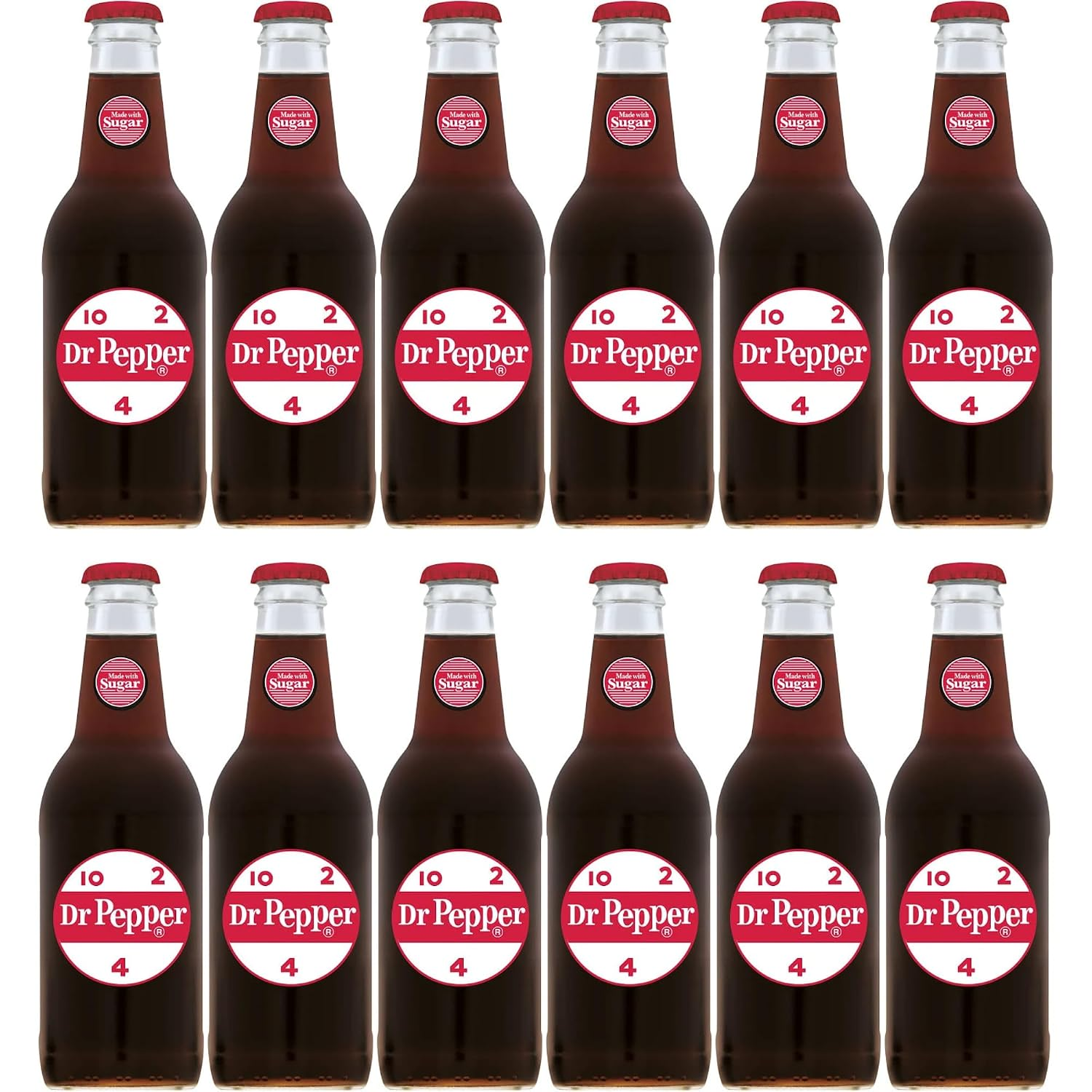 Dr. Pepper Real Sugar Soda, 12 Ounce (12 Bottles)