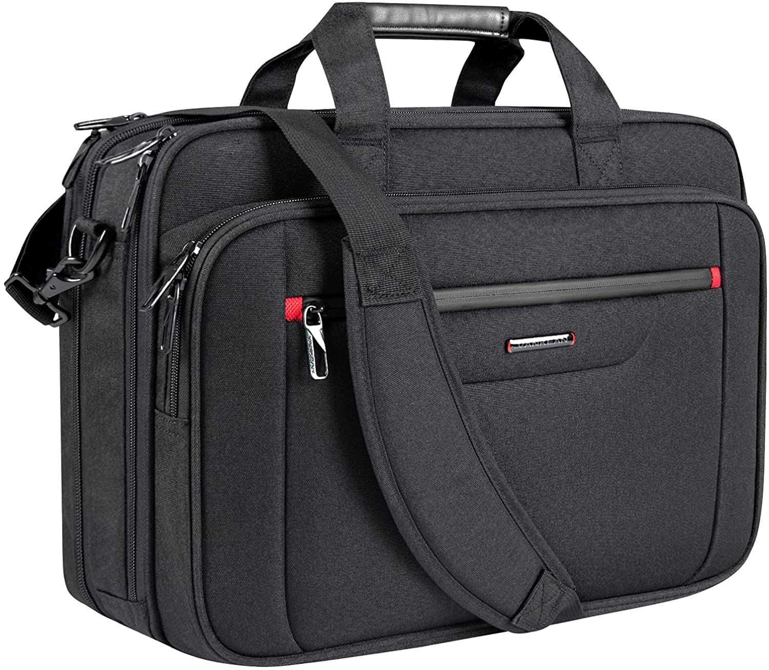 Laptop Briefcase Premium Laptop Case Fits up to 17.3 Inch Business Shoulder Bag Laptop Expandable Water-Repellent Messenger Bag for Men/Women Computer Bag for Travel/Business/Black
