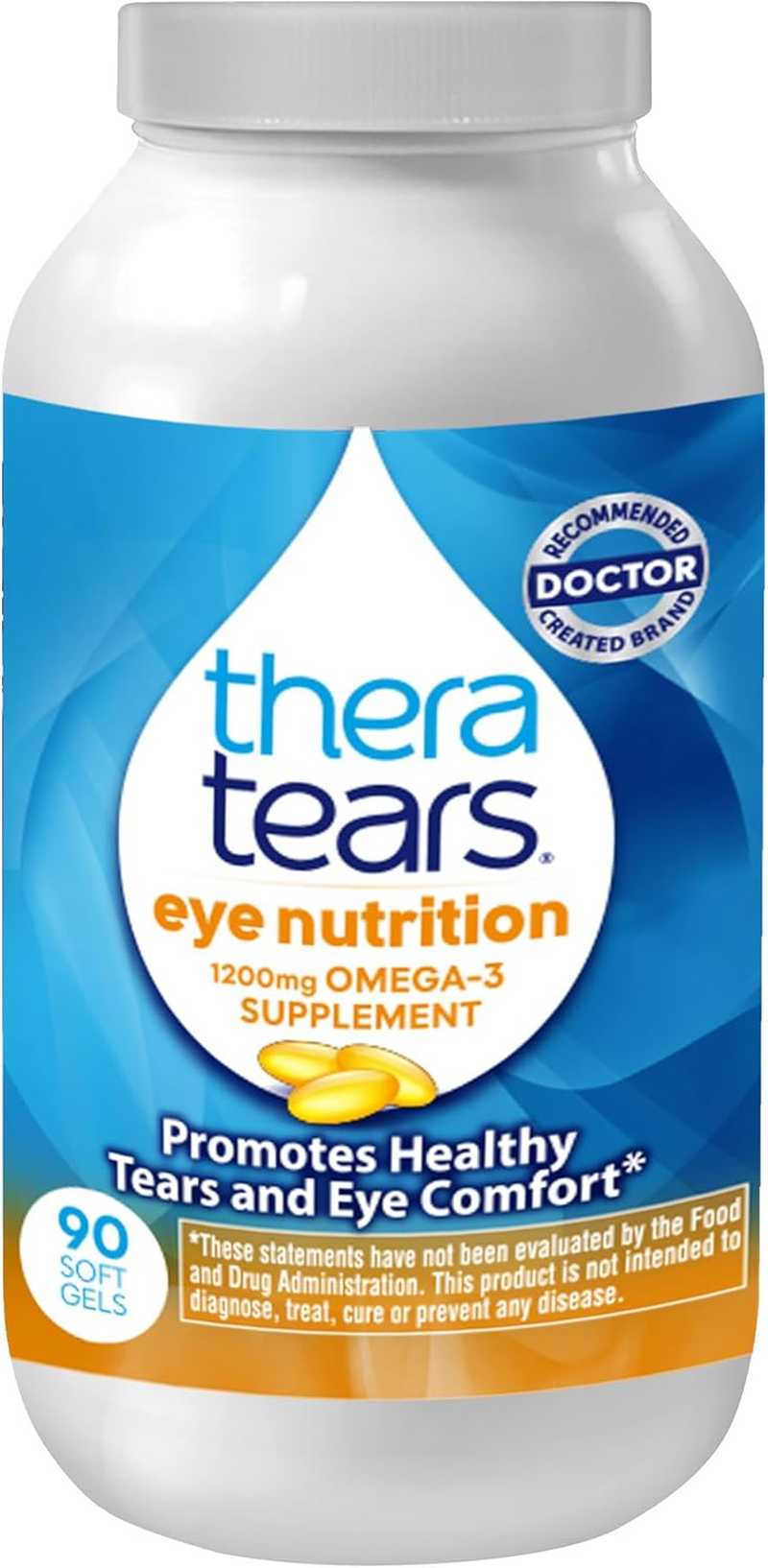 TheraTears Eye Nutrition 1200mg Omega 3 Supplement 90 Count Softgels