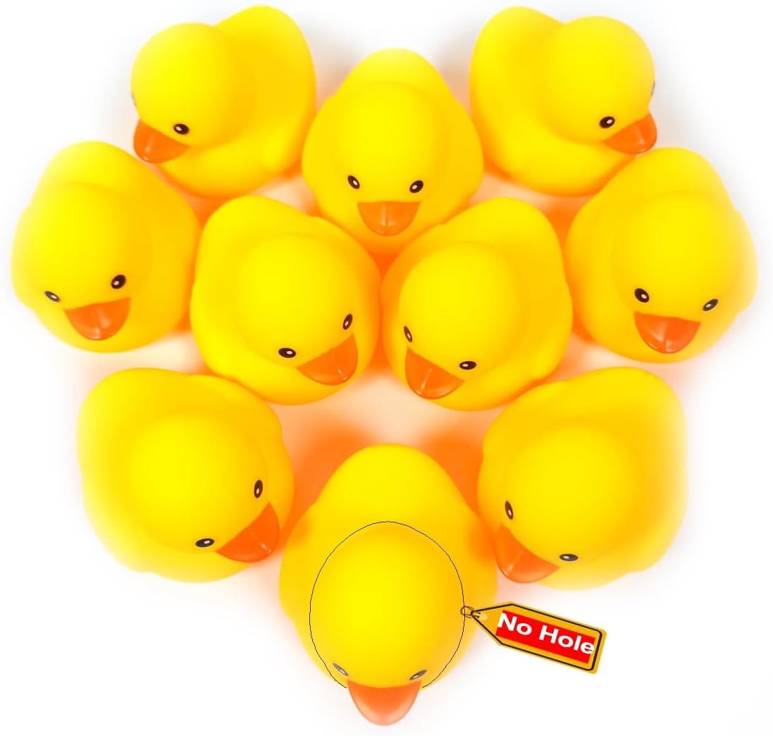 2 pcs Waterproof No Squeak Noise 3 inch Rubber Funny Yellow Duck/Duckies Bath... - Picture 13 of 19