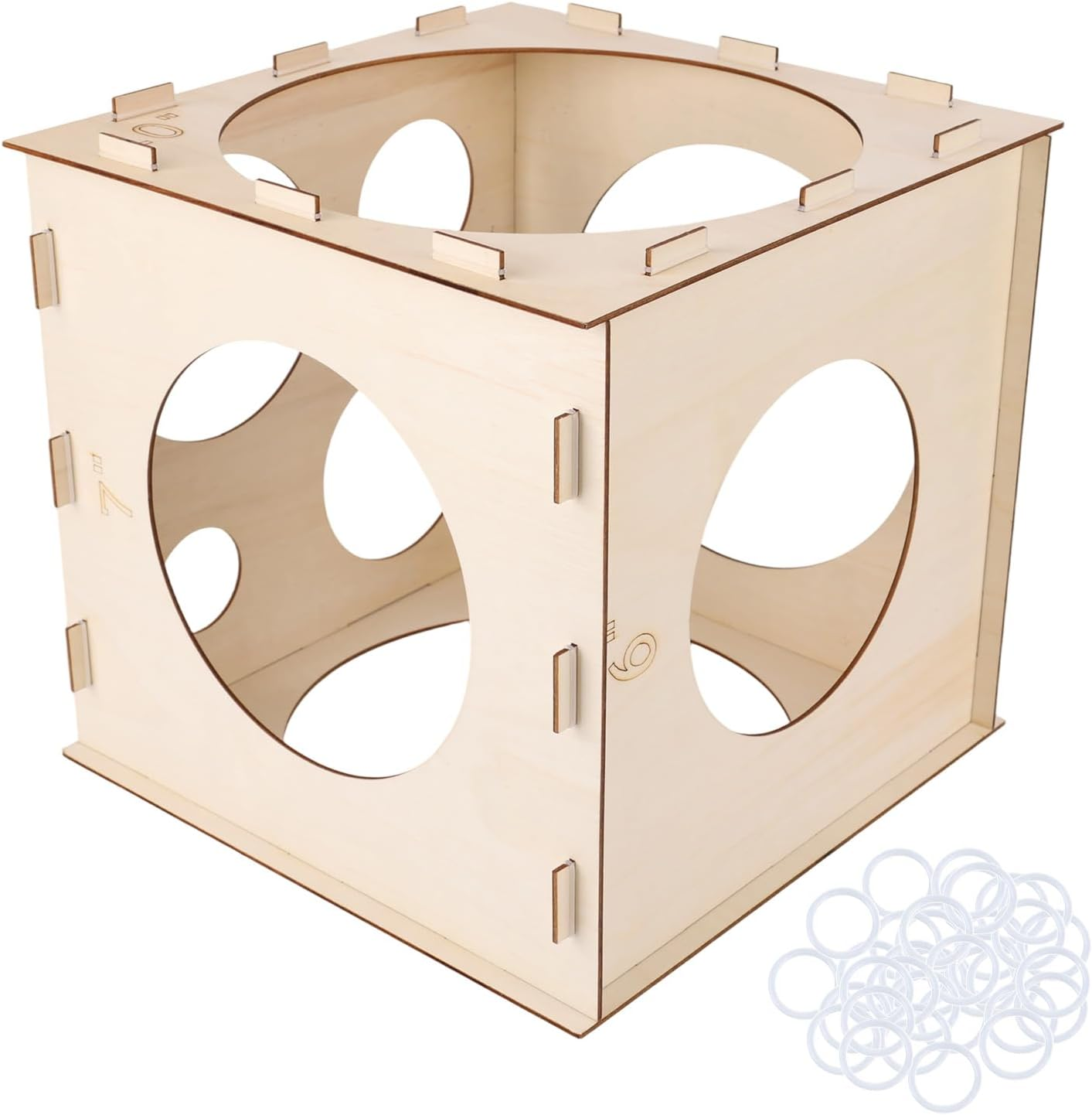 9 Holes Wood Balloon Sizer Cube Box, 2