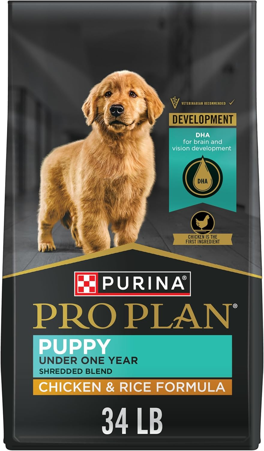 Purina Pro Plan High Protein Puppy Food Shredded Blend Chicken & Rice Formula - 34 Lb. Bag