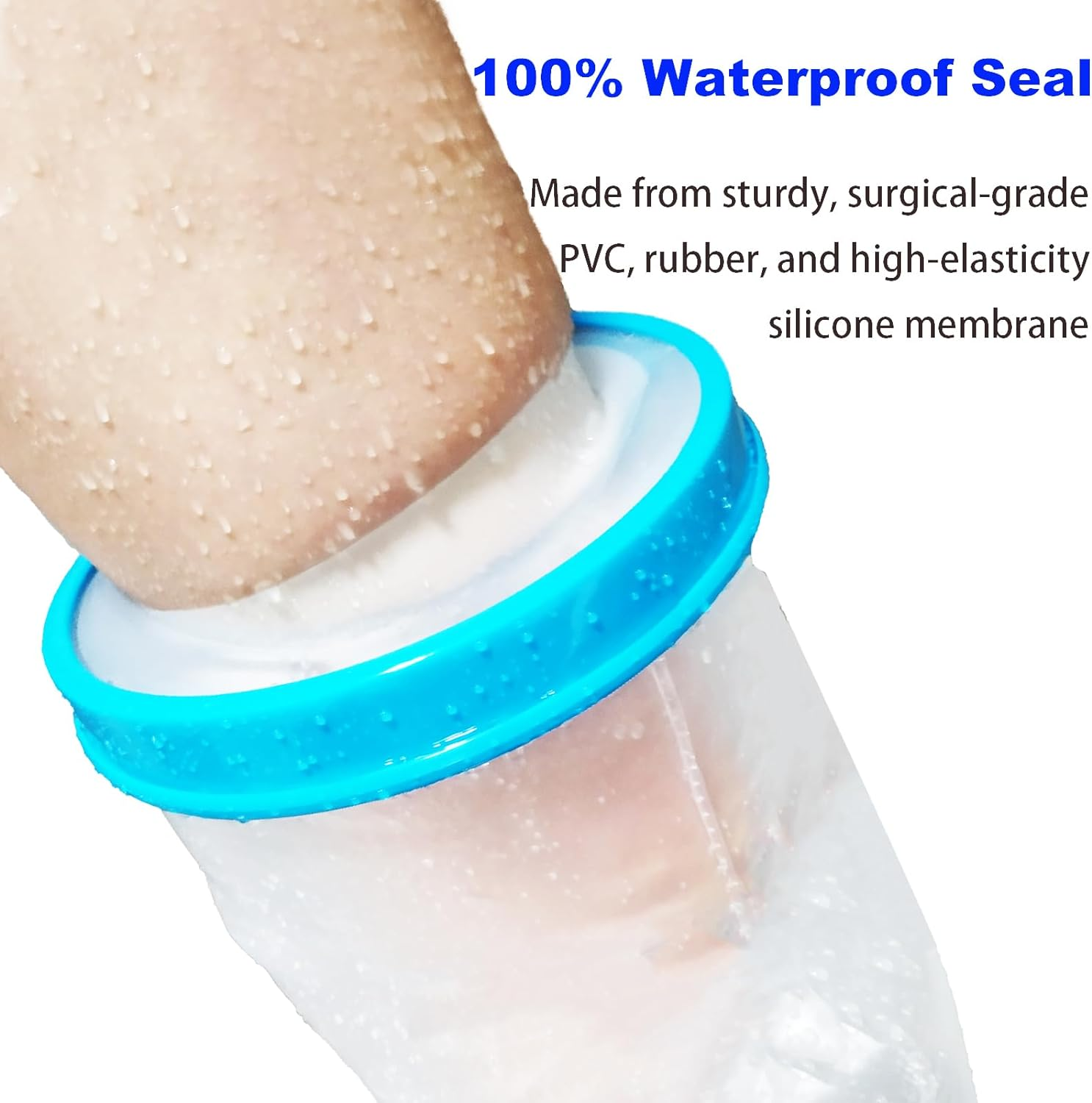 Tideshake - 100% Waterproof Leg Cast Cover for Showering, Reusable Adult Shor... - Picture 3 of 15