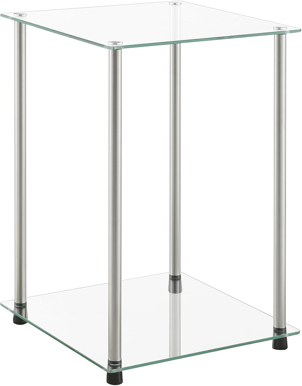 Designs2Go Classic Glass 2 Tier Square End Table 15.75