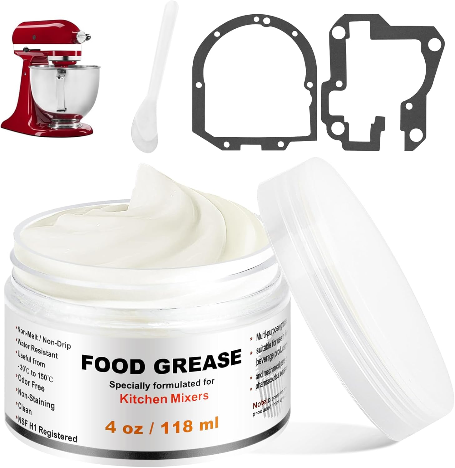 4 Oz Food Grade Grease for Kitchenaid Stand Mixer, Universally Compatible