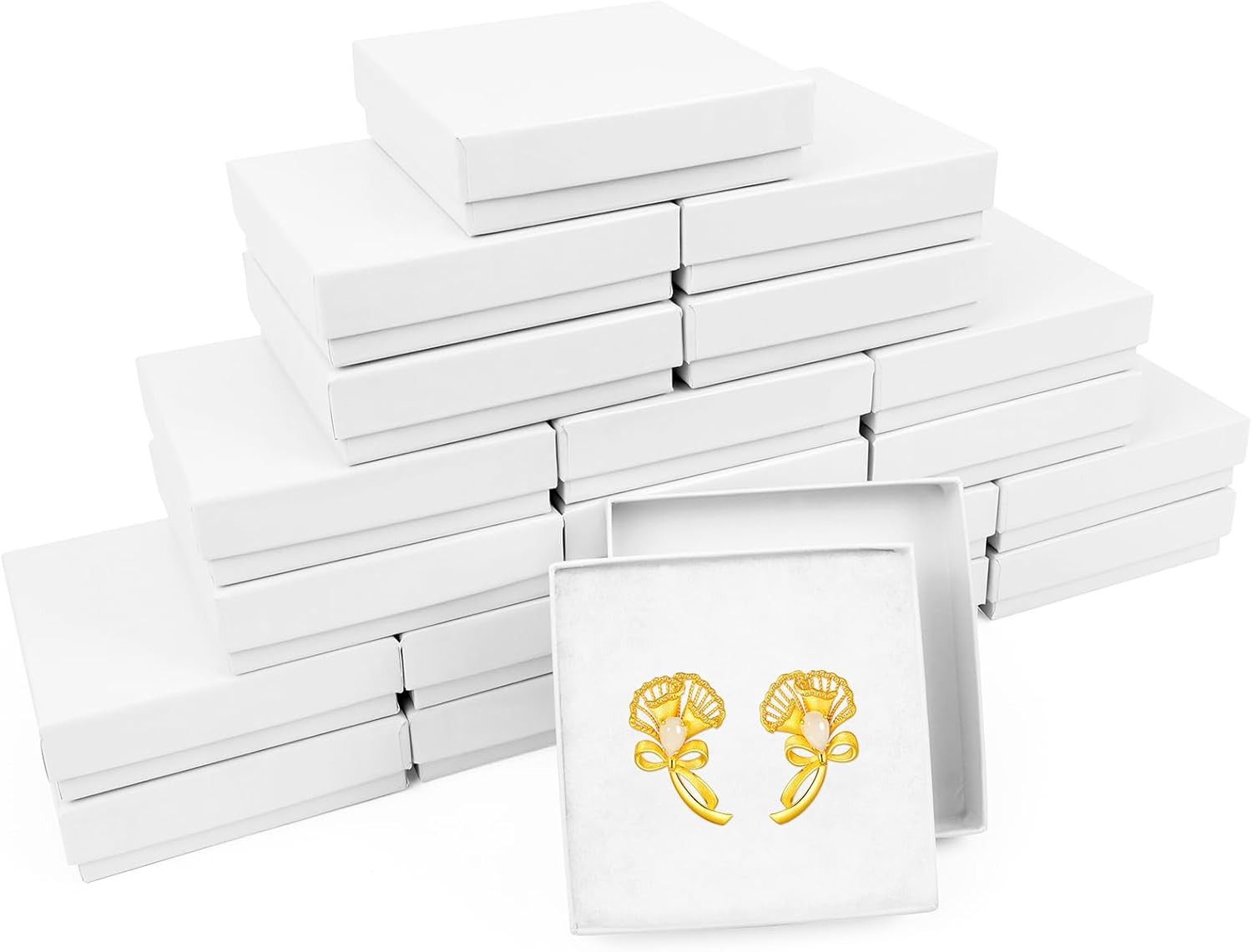 jewelry gift box, 20 Pack Small Gift Boxes with Lids for Necklace Ring Bracelet Earring Display Box, Jewelry Box Bulk White