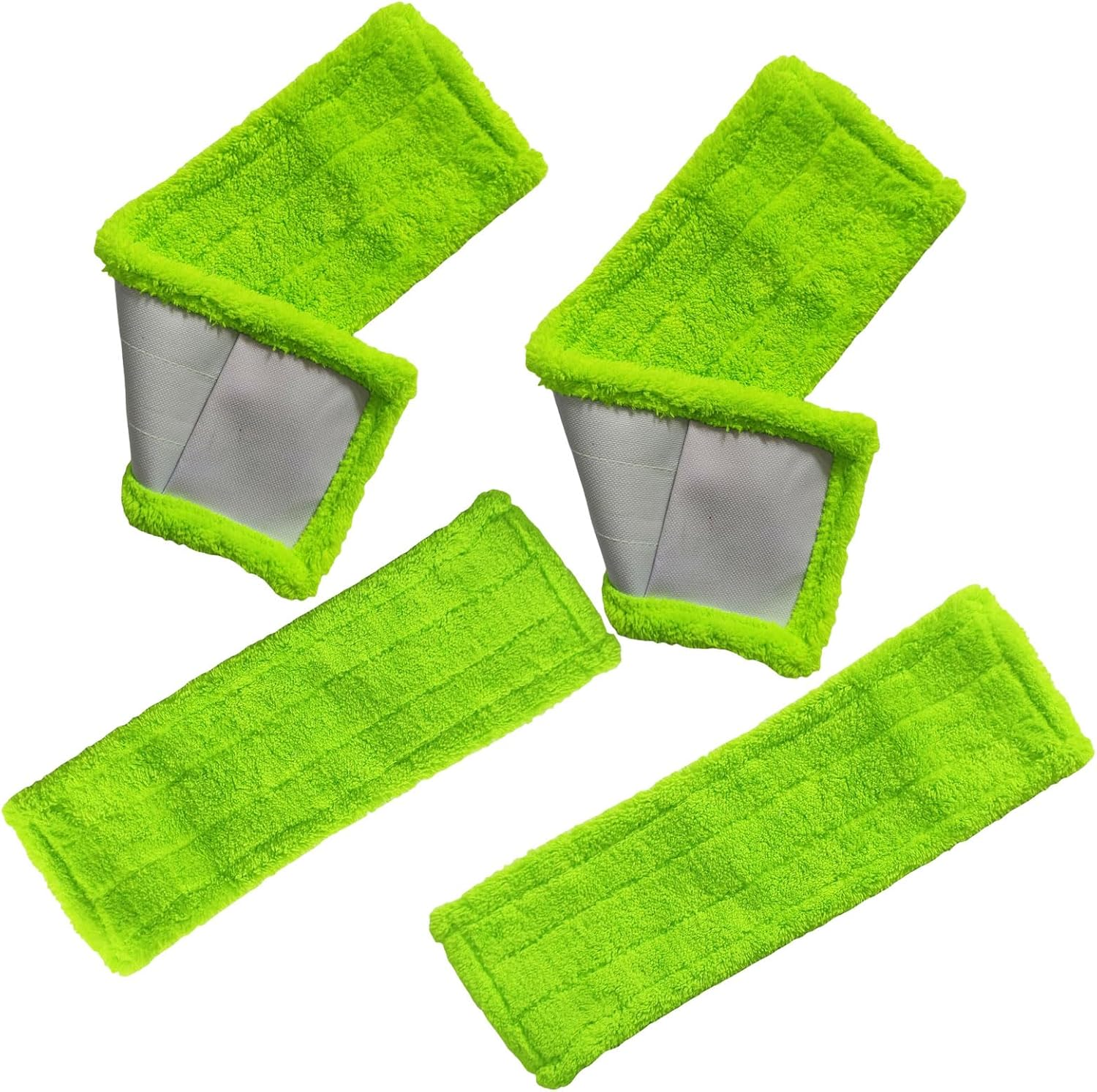4 Pack Reusable Mop Pads Compatible with 3M Scotch-Brite M-005 Floor Mops, Microfiber Hardwood Floor Mop Pads Wet or Dry Use Mop,Fit for Folding Mop 15In*3.9In Mop Head