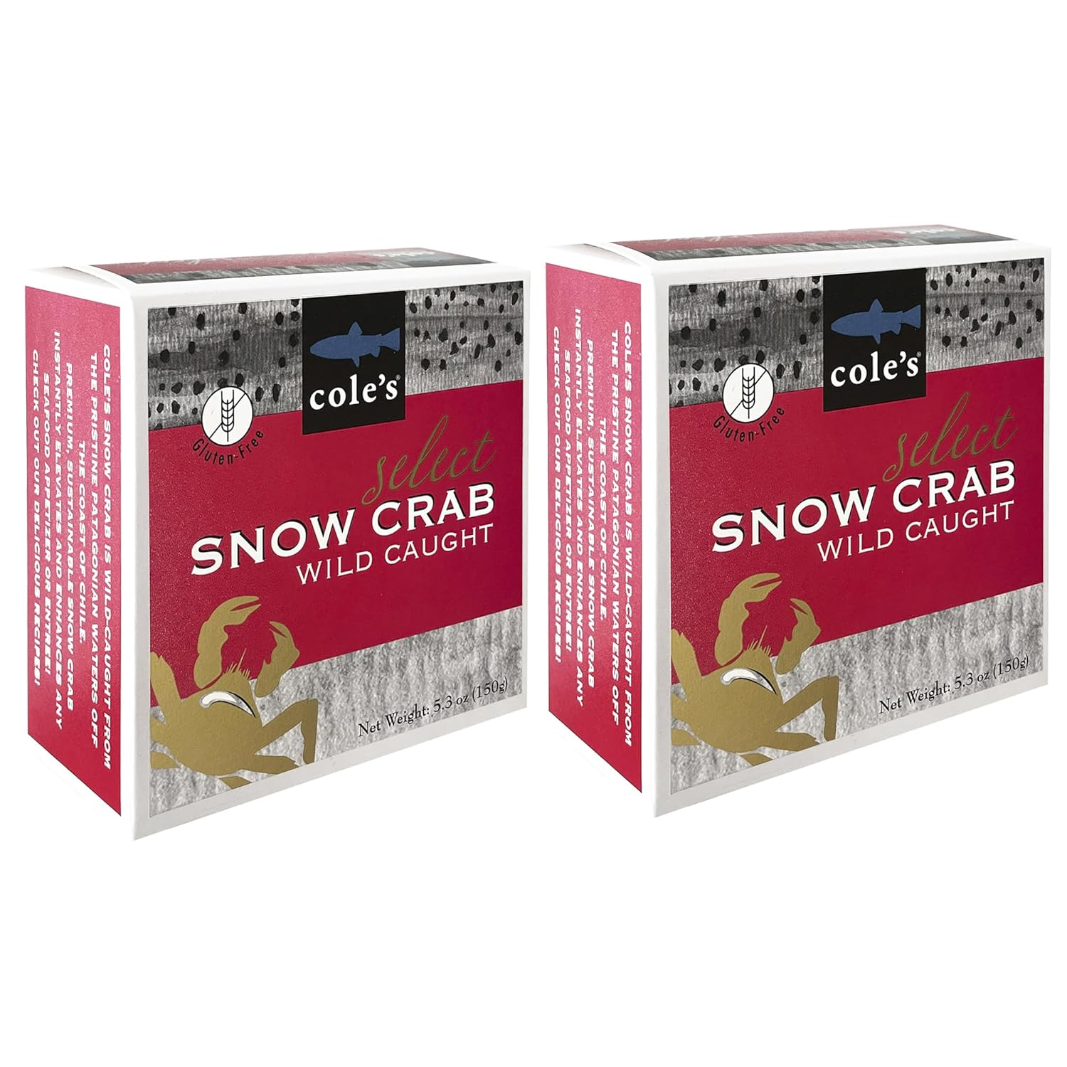 Cole’S Patagonian Wild-Caught Snow Crab Meat | Tender Lump Crab Meat | Good Source of Protein, Keto-Friendly | 5.3 Oz Can, 2 Pack