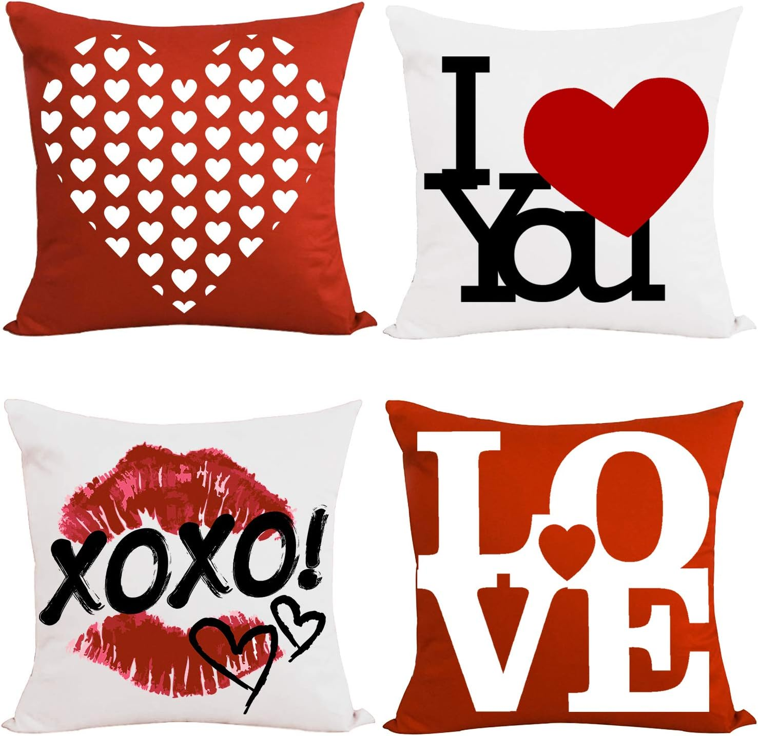 Whaline 4 Pieces Black White Christmas Scottish Buffalo Checkers Plaid Pillow... - Picture 2 of 4