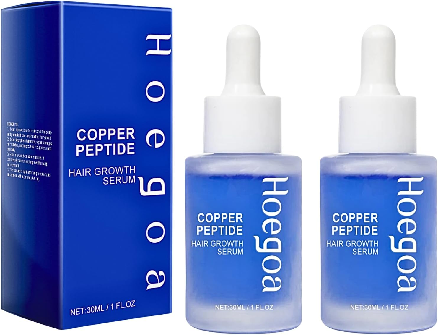 Copper Peptide Hair Growth Serum and Oil for Thinning Hair - Thickening Products for Women & Men, Dry Damaged Hair Care (2PCS)
