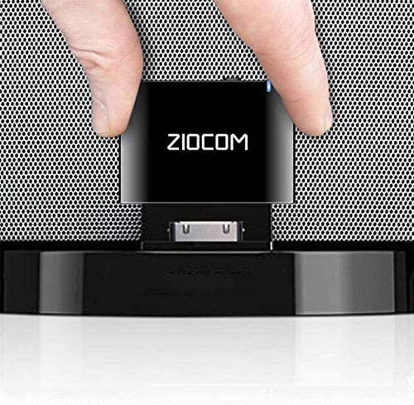 ZIOCOM 30 Pin Bluetooth Adapter Receiver for Bose Ipod Iphone Sounddock and Other 30 Pin Dock Speakers with 3.5Mm Aux Cable(Not for Car and Motorcycles), Black
