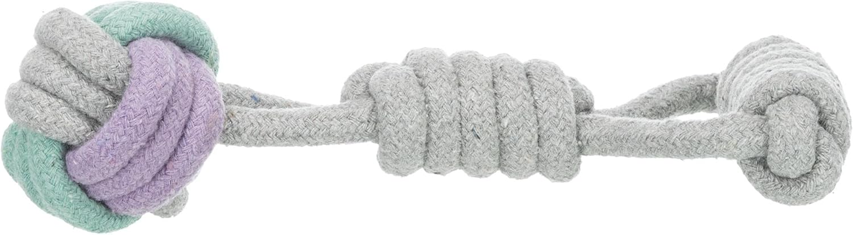 Trixie Junior Knoten-Ball Am Tau - Praktisches Hundespielzeug Zum Tauziehen Für Welpen - Ø 6/23 Cm, Zerrspielzeug Für Hunde - 32813