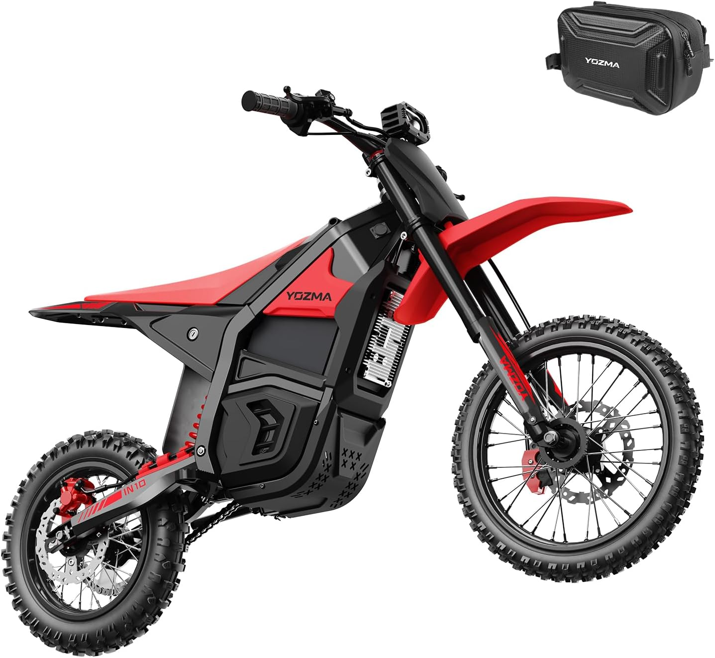 IN10 Electric Dirt Bike, 2600W 40MPH Electric-Motorcycle with 48V/23AH Battery Ebike, Full Hydraulic Brakes and Suspensions Mountain Off-Road E Dirt Bike, for Teens & Adults