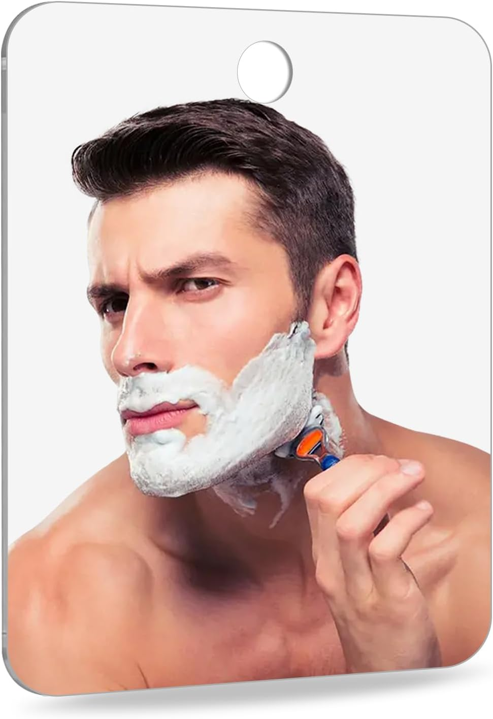 Shower Mirror, Unbreakable Fog Free Wall Hanging Bathroom Mirror for Shaving, Make-Up, Skin Care
