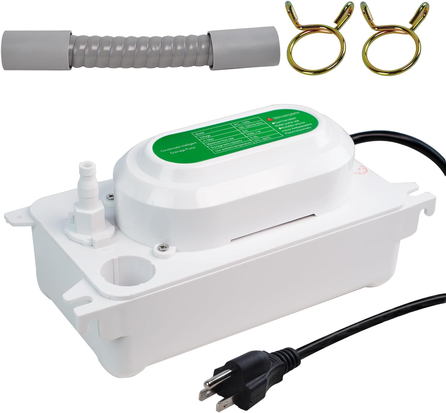 Condensate Pump, 6.6 Ft/2 M Lift, 110V, 5W AC, 100 L/H Flow, Air Conditioner