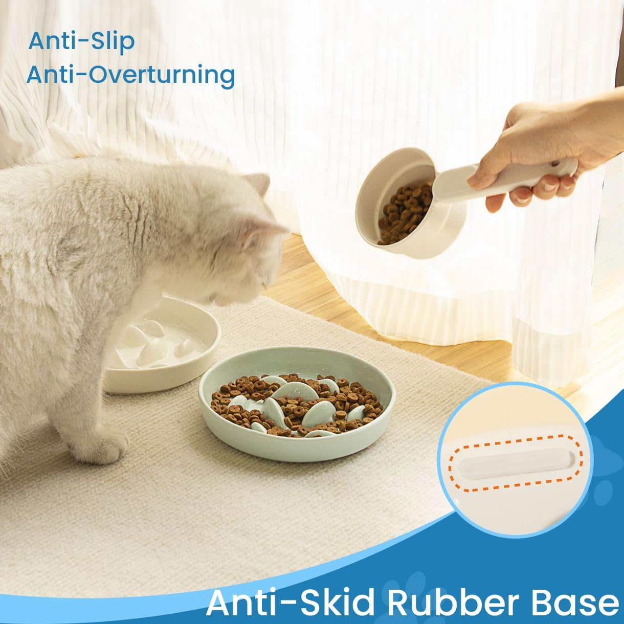 Gonalulu Slow Feed Dish for Cats and Small Dogs, Fish Pool Design Pet Slow Fe... - Picture 6 of 14