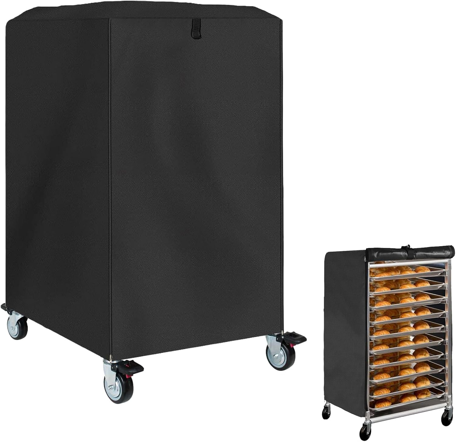 Pan Bun Rack Cover,420D Waterproof and Dust Resistant Bun Rack Cover with Zipper Suitable for Commercial Bread Racks,23