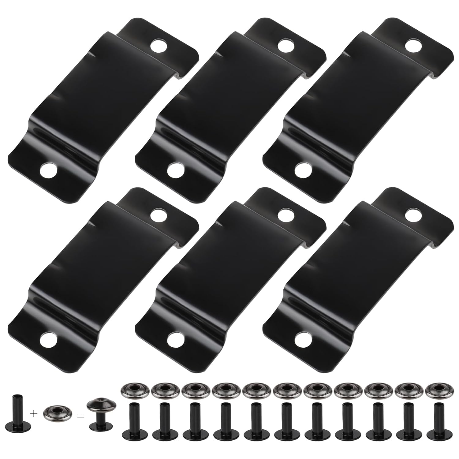 6 Pack Metal Tape Measure Holder Clips Belt Mount Tool Box Clip with Rivets