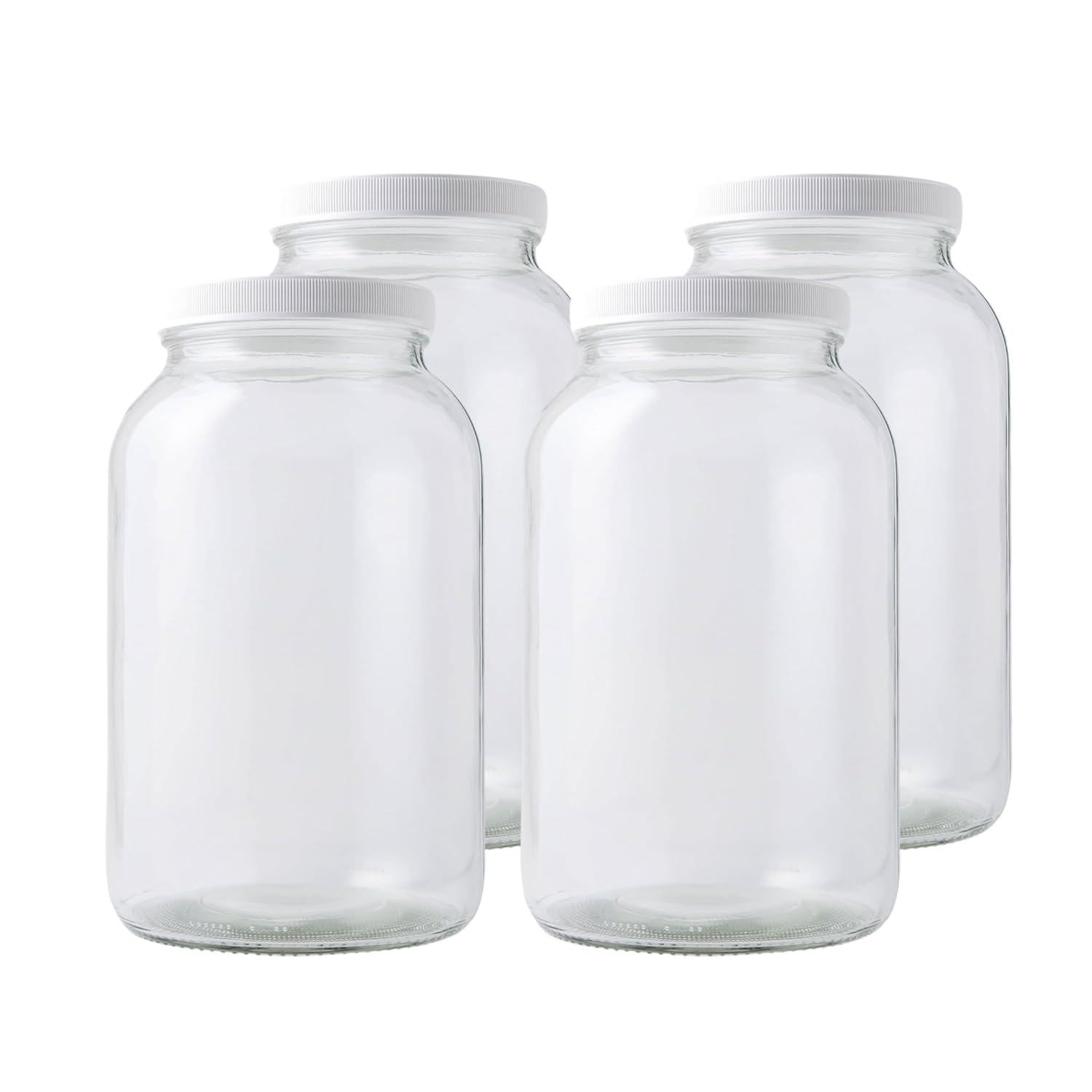 Fastrack One Gallon Wide Mouth Glass Jar with Lid-Set of 4