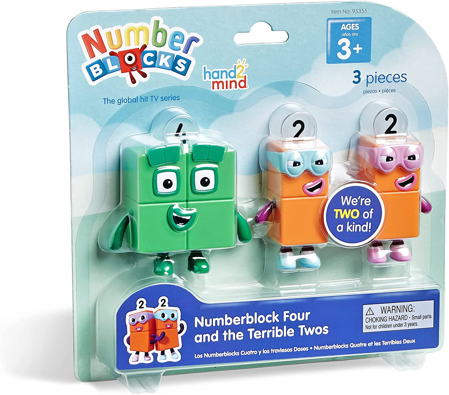 Hand2Mind Numberblocks Four and the Terrible Twos, Toy Figures Collectibles, Small Cartoon Figurines for Kids, Mini Action Figures, Character Play Figure Playsets, Imaginative Toys