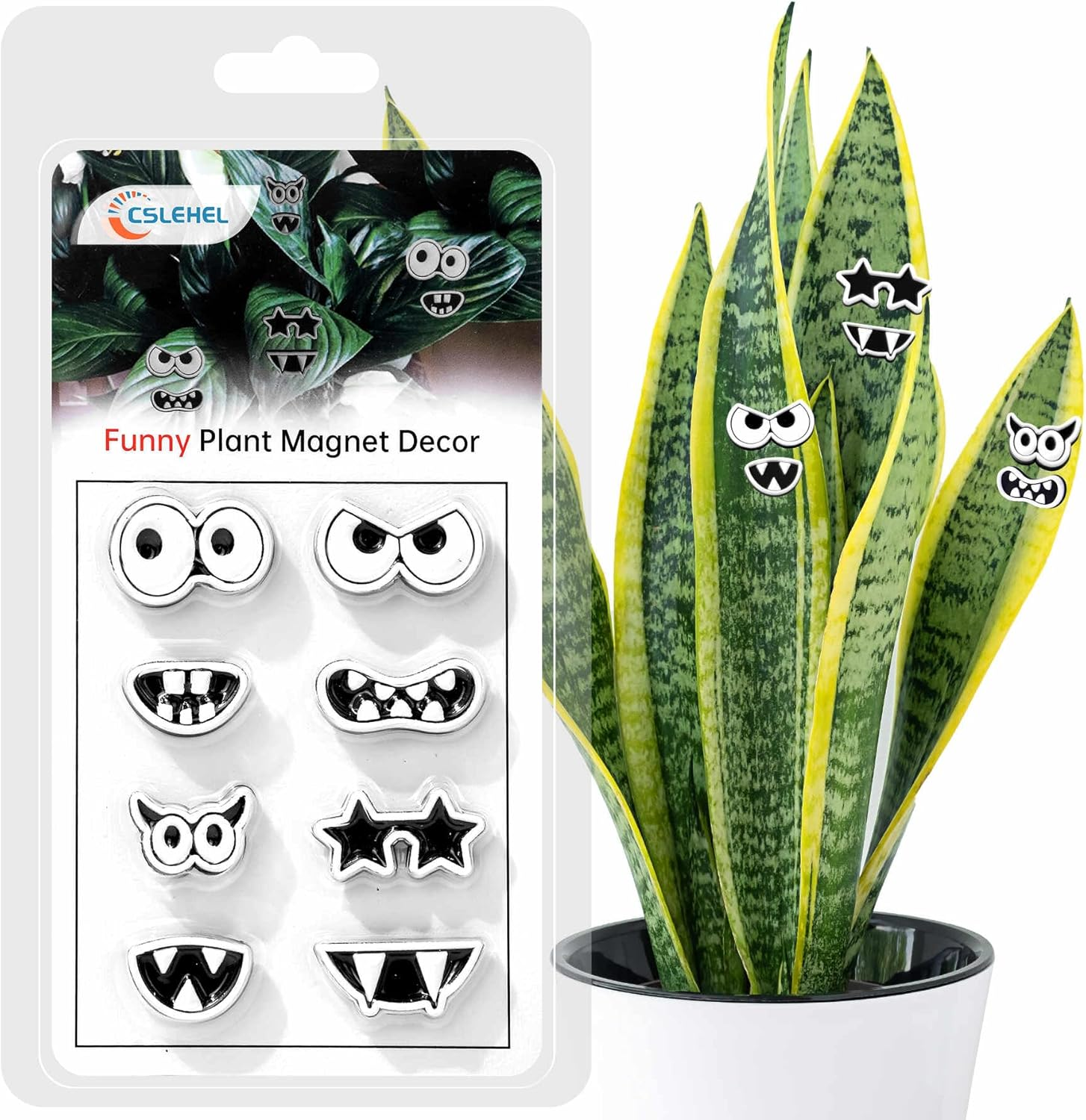 Plant Magnets Eyes Mouth for Potted Plants, 8 PCS Fridge Magnets Monster Magnet Eyes, Funny Plants Pins Lndoor Outdoor Kitchens Whiteboard Office Plants Accessories