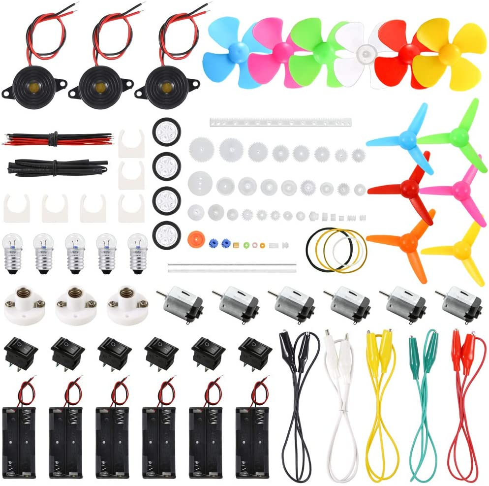 Sntieecr 6 Set 131 PCS DC Motors Kit, Mini Electric Motor 1.5-3V 15000RPM 