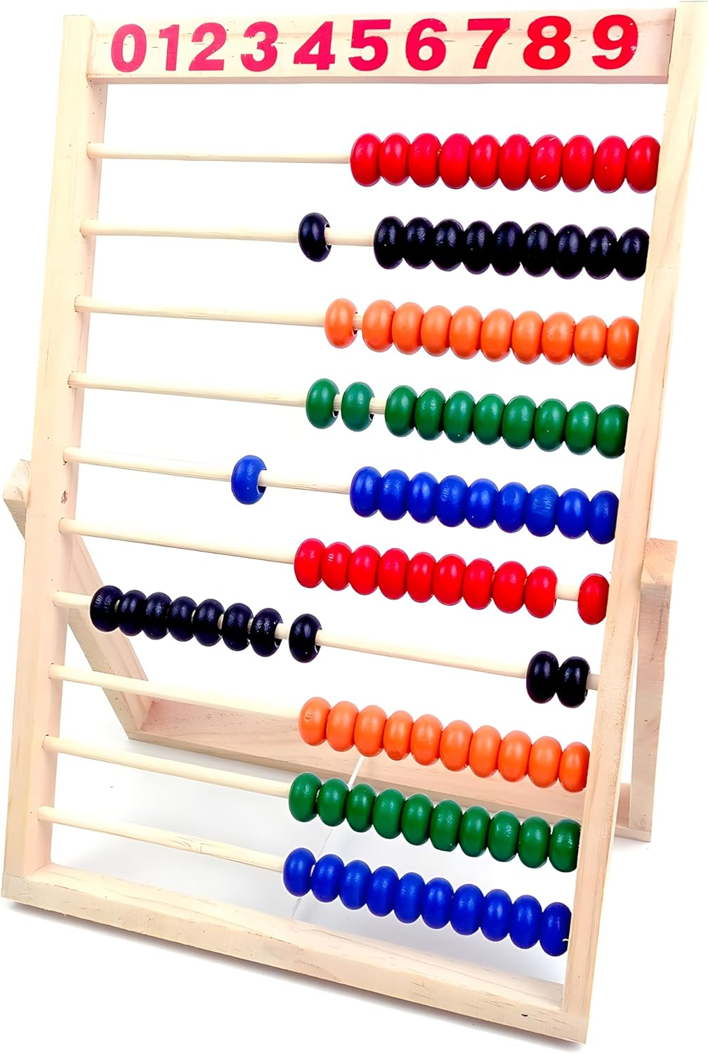 Wooden Counting Number Frame, 10 Rows Abacus for Kids Learning Math (11-1/2-Inch)
