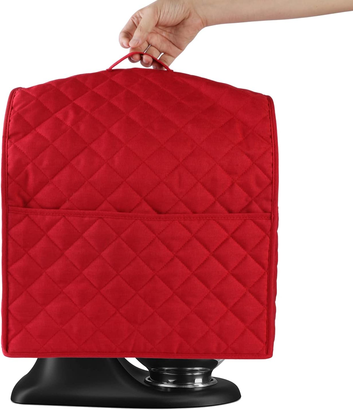 Stand Mixer Cover Compatible with Kitchenaid Mixer, Fits All Tilt Head & Bowl Lift Models with 3 Organizer Bag for Accessories. (Red, for Bowl Lift 5-8 Quart)