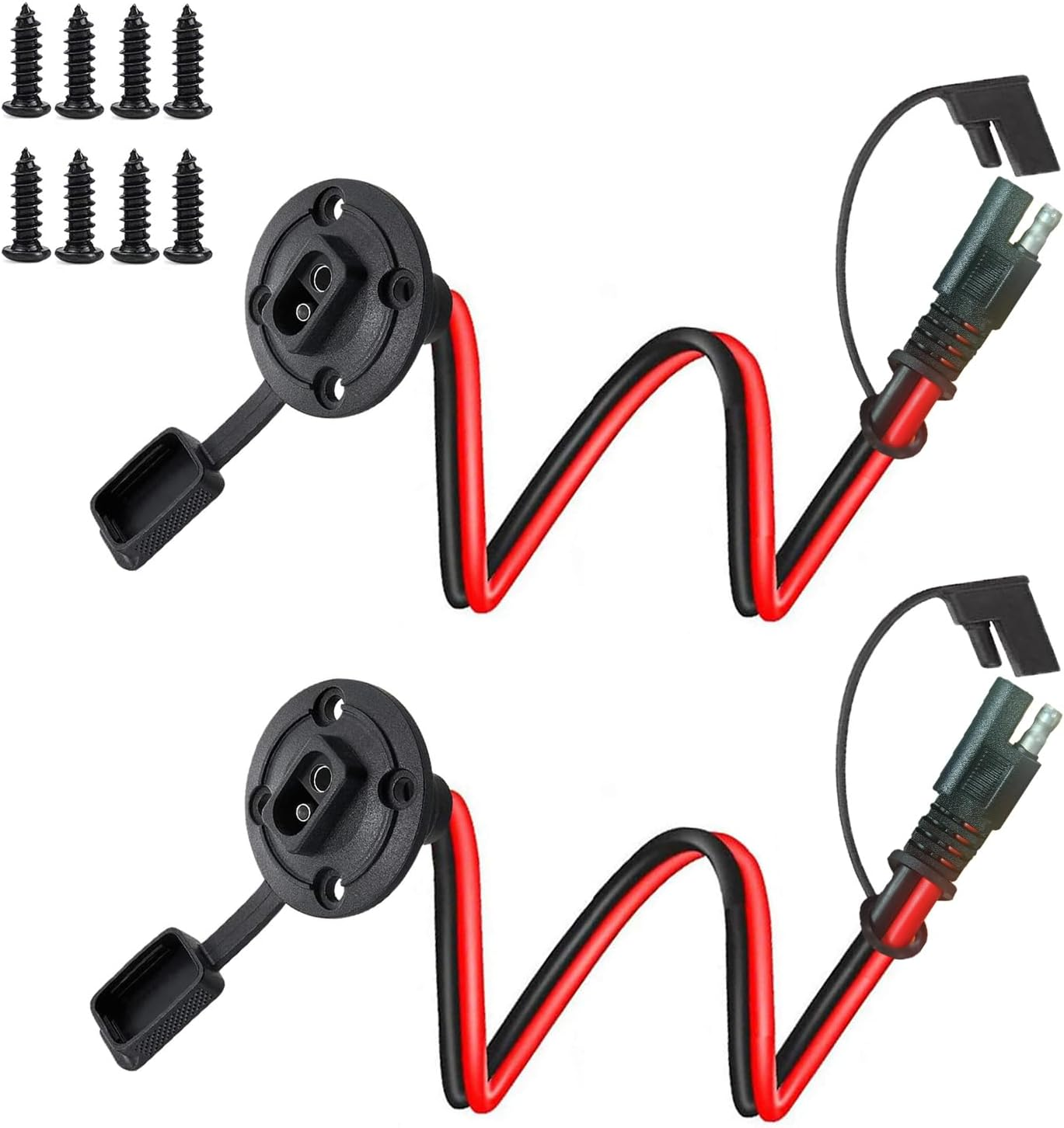 NEWNEWLIU SAE Connector Power Socket Sidewall Port,16Awg Cable Weatherproof 