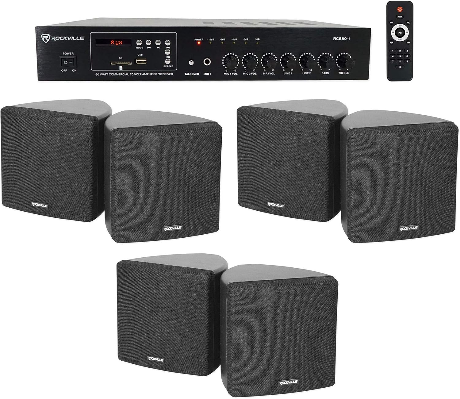 Commercial Bundle: (3) Pair Cube 70V Black 3.5