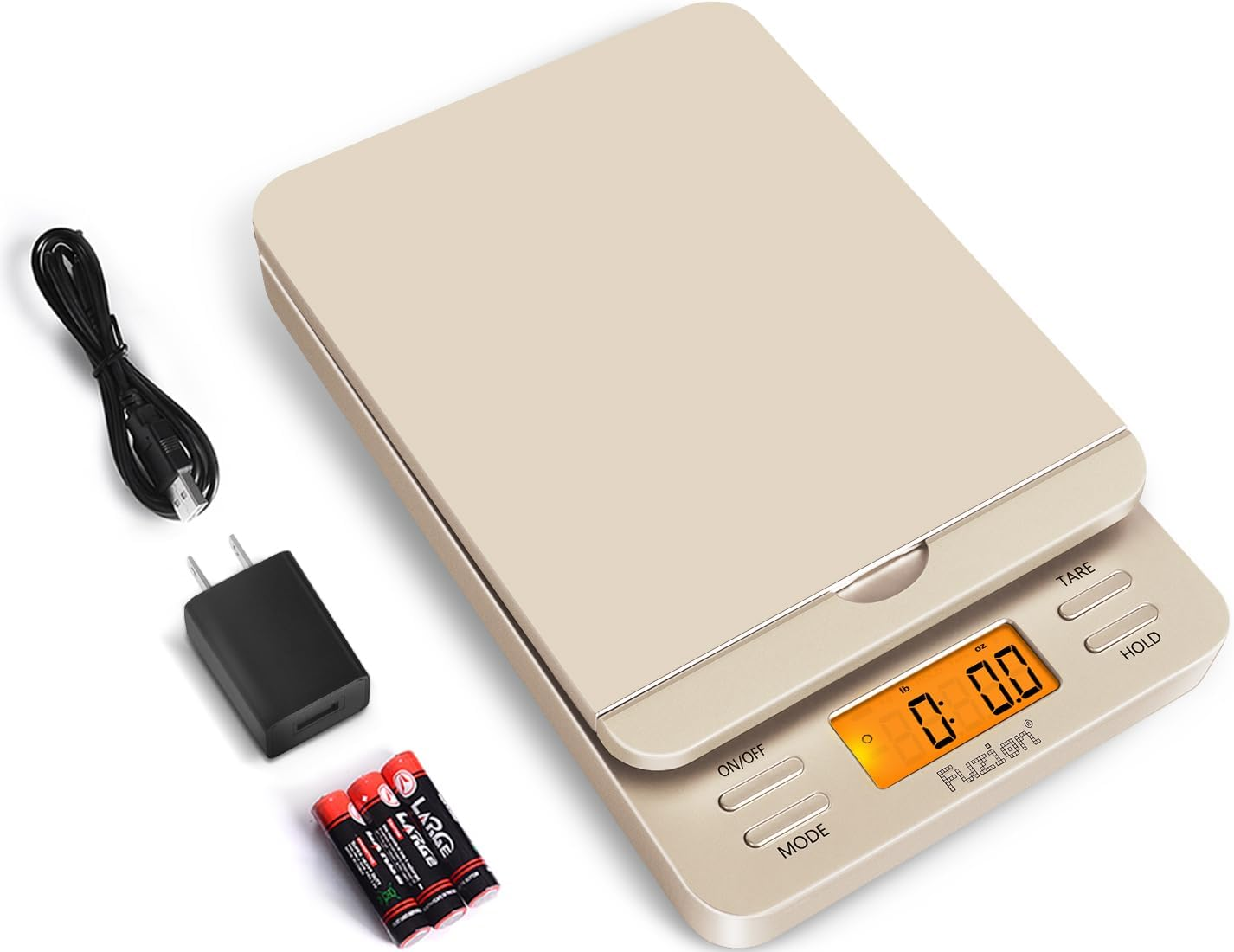 Digital Shipping Scale 86Lb Postal Package Mail LCD Hold Tare AC Battery