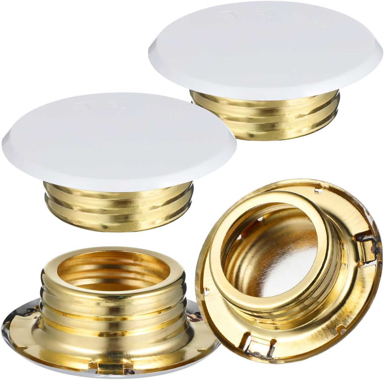 Fire Sprinkler Covers, 4Pcs White Flat Cover Plate Fire Sprinkler Head Guards for Ceiling, Thread Outer Diameter 2.17“ Inner Diameter 1.77