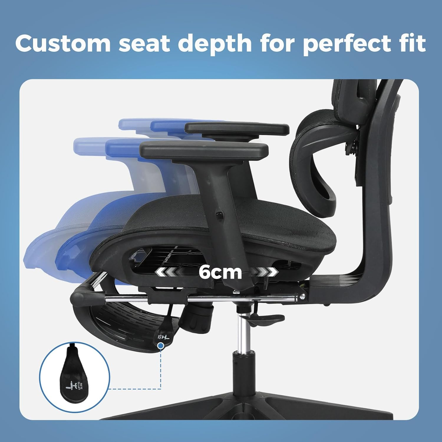 LEVEDE Ergonomic Office Chair with Foot Rest, Mesh Office Chair 4D Adjustable... - Picture 8 of 14