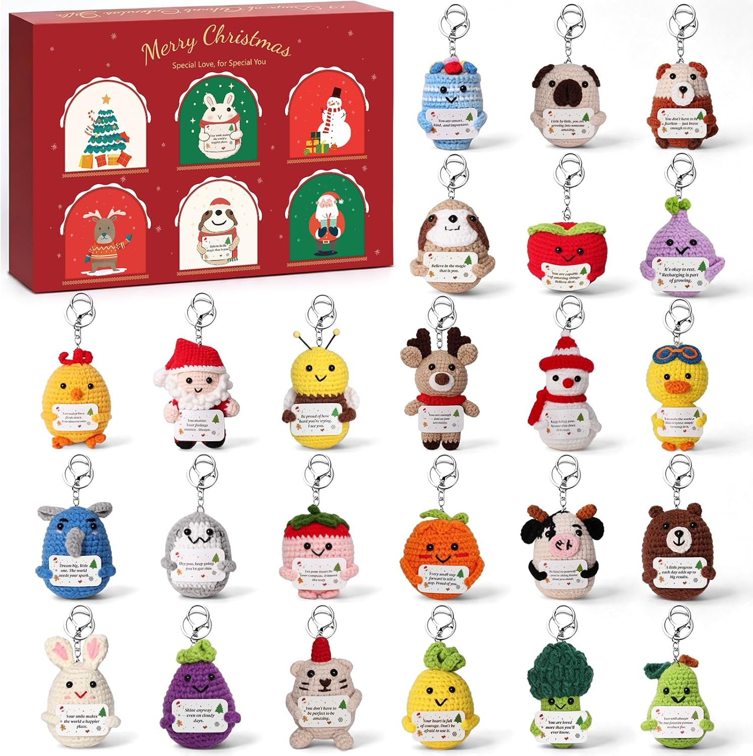 Advent Calendar 2026, 24 Days Crochet Animals Christmas Countdown Calender