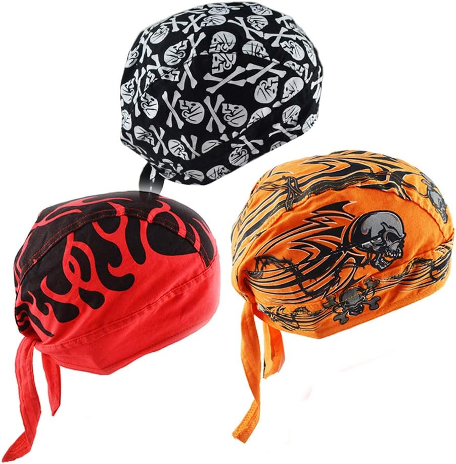 Doo Rag Skull Cap Cycling Headwrap Running Head Wrap Motorcycle Biker Cap Hat... - Picture 2 of 14