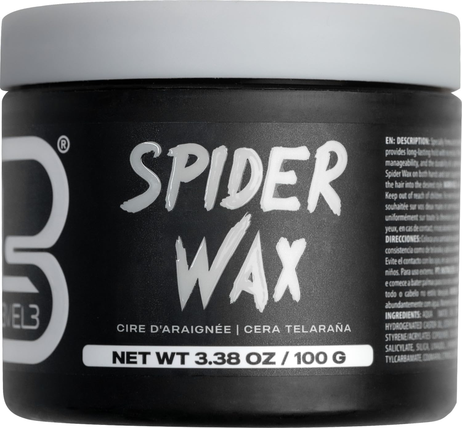 L3 Level 3 Spider Wax - Long Lasting and Strong 3.38 Ounce Spider Wax Fiber Text