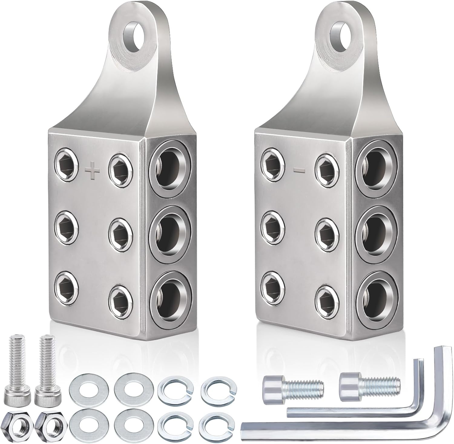 Battery Post Terminals,1/0,1,2,3,4,5,6Awg Gauge Top Post Battery Terminals with Bolt, Side Post Battery Terminal for AGM Lead Acid Battery or Lithium Attery,M8 or 5/16”-18