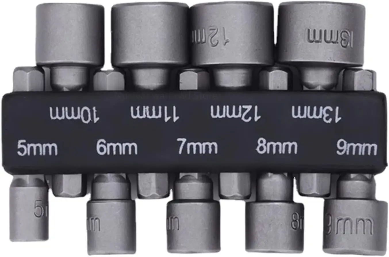 9Pcs/Set 5Mm-13Mm Hex Sockets Sleeve Nozzles Nut Driver Set Screwdriver Set Schroevendraaier Set Bits Sets Tools Socket Wrenches
