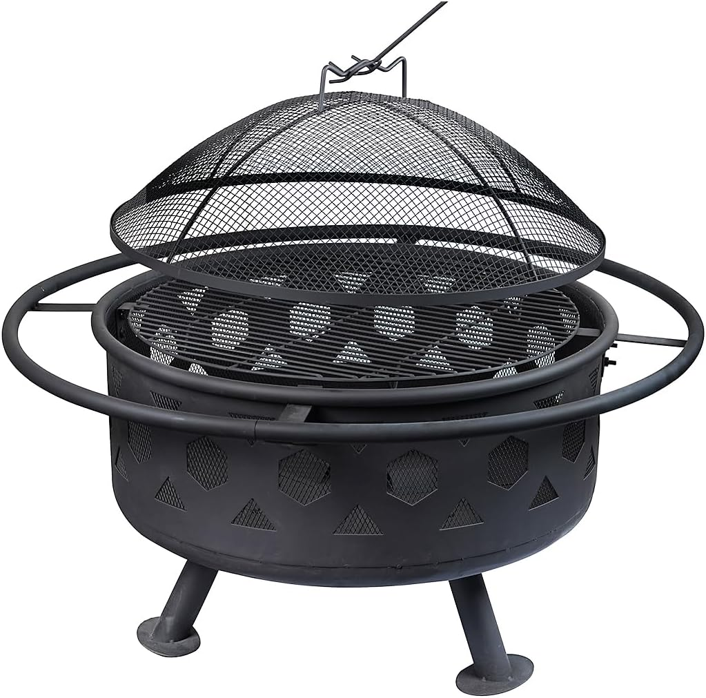 Bettermade 32 Inch Outdoor Fire Pit, 2-in-One Large Camping Fire Pits for Out... - Picture 12 of 13