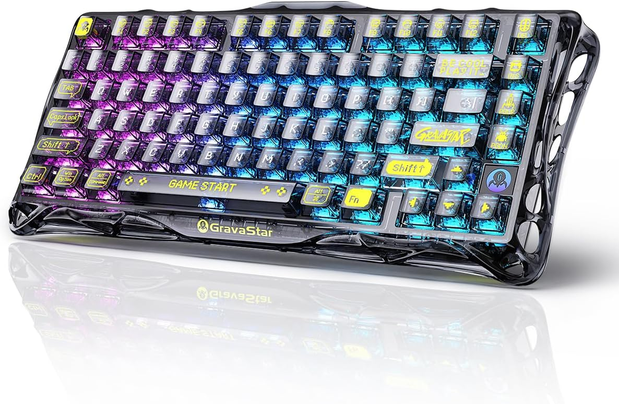GravaStar K1 LITE MERCURY M1 PRO セット Gravastar Mercury K1 Lite 75% Gaming Keyboard, 2.4Ghz/Bt/Wired Tri