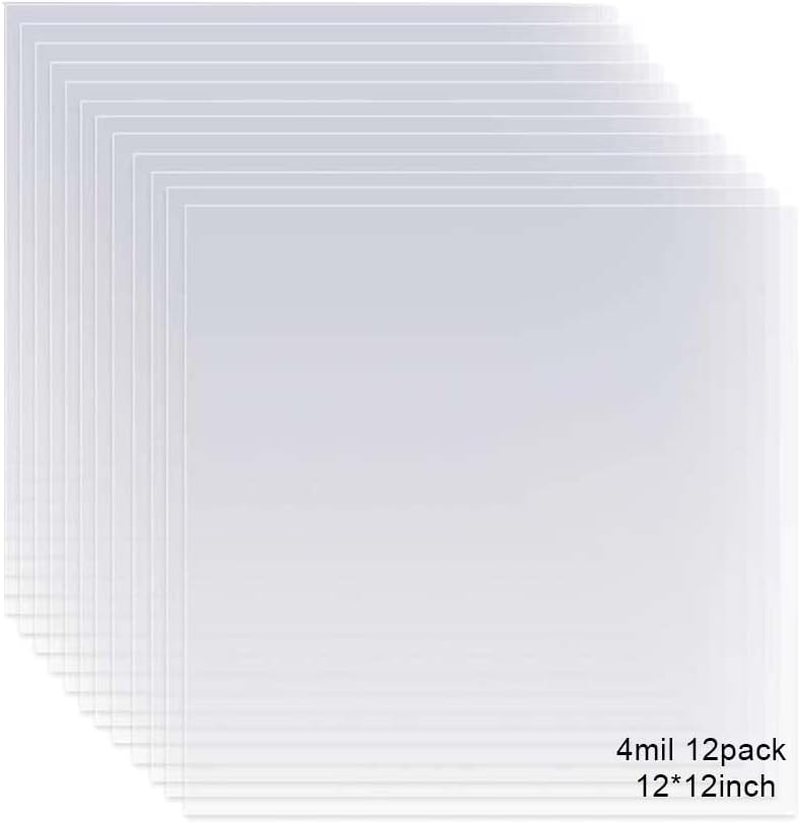 12 Pack 4 Mil Clear Mylar Stencil Sheets, 12