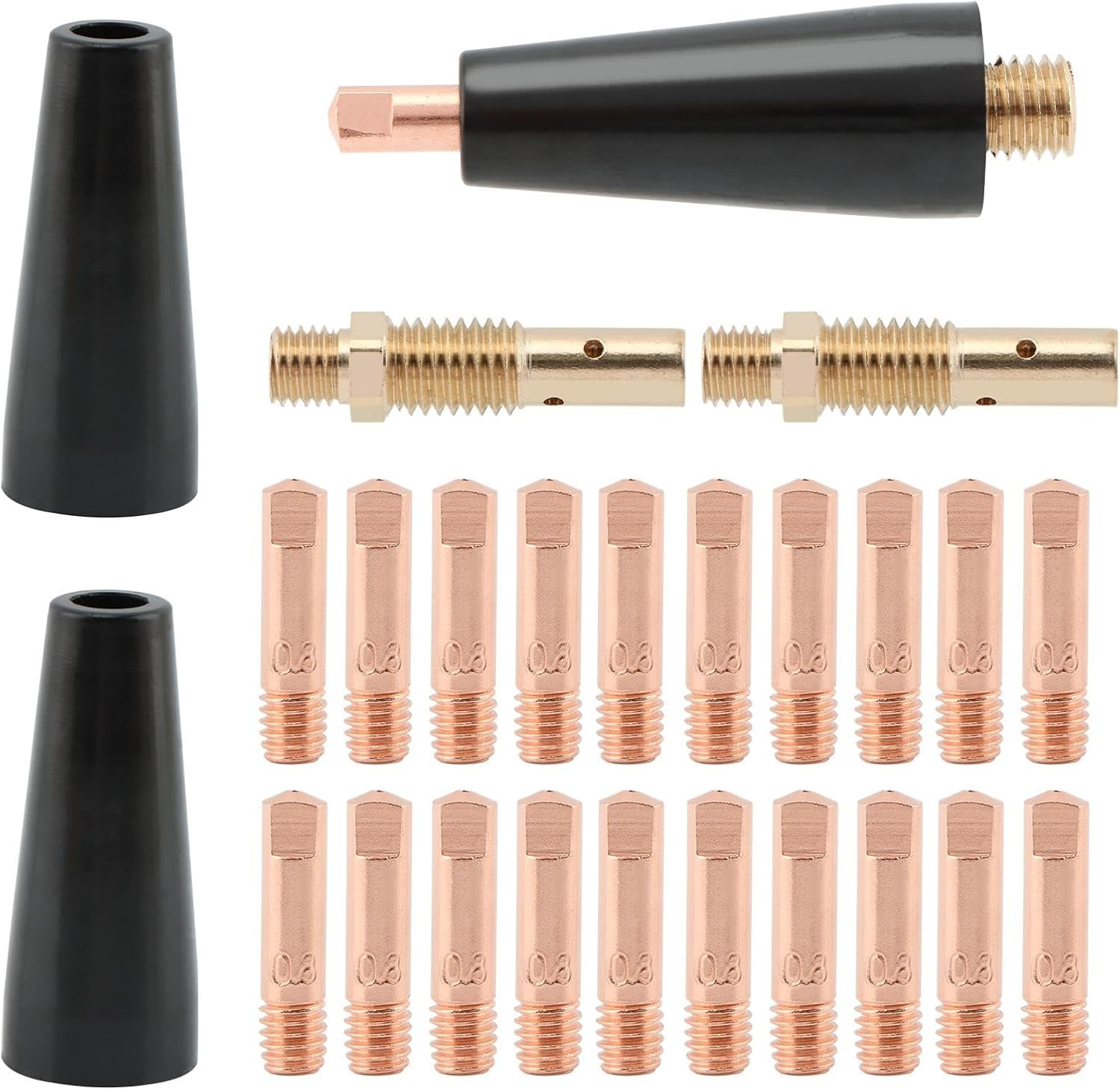 24PCS Flux Core Gasless Nozzle Welding Kit (0.030"(0.8Mm) Kit)