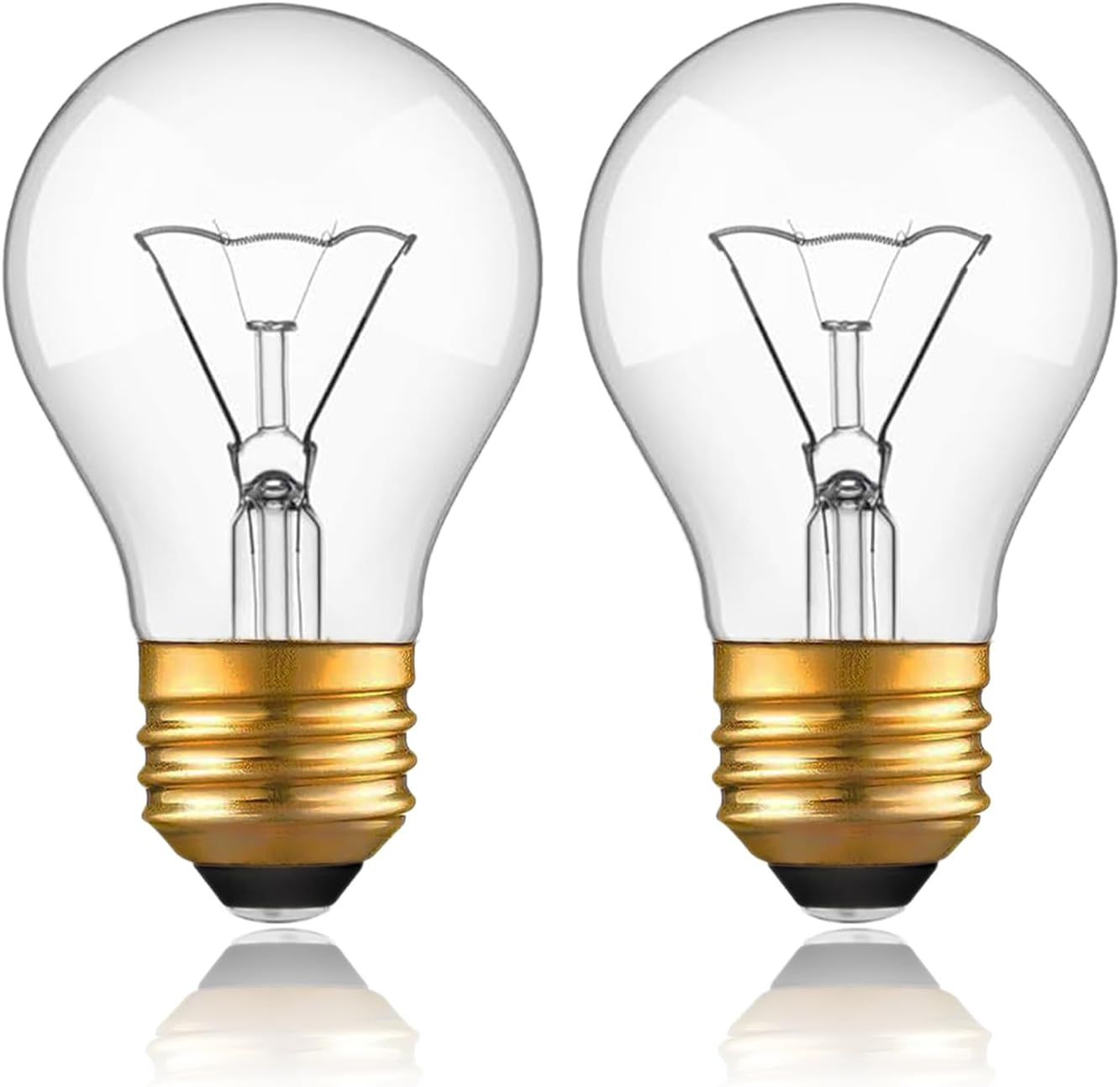 Appliance Oven Light Bulb, High Temp 300 °C Resistant,（2 Pack） A15/E26/120V/40 Watt Appliance Replacement Bulb for Refrigerator over Stove Microwave Range Hood,Warm White