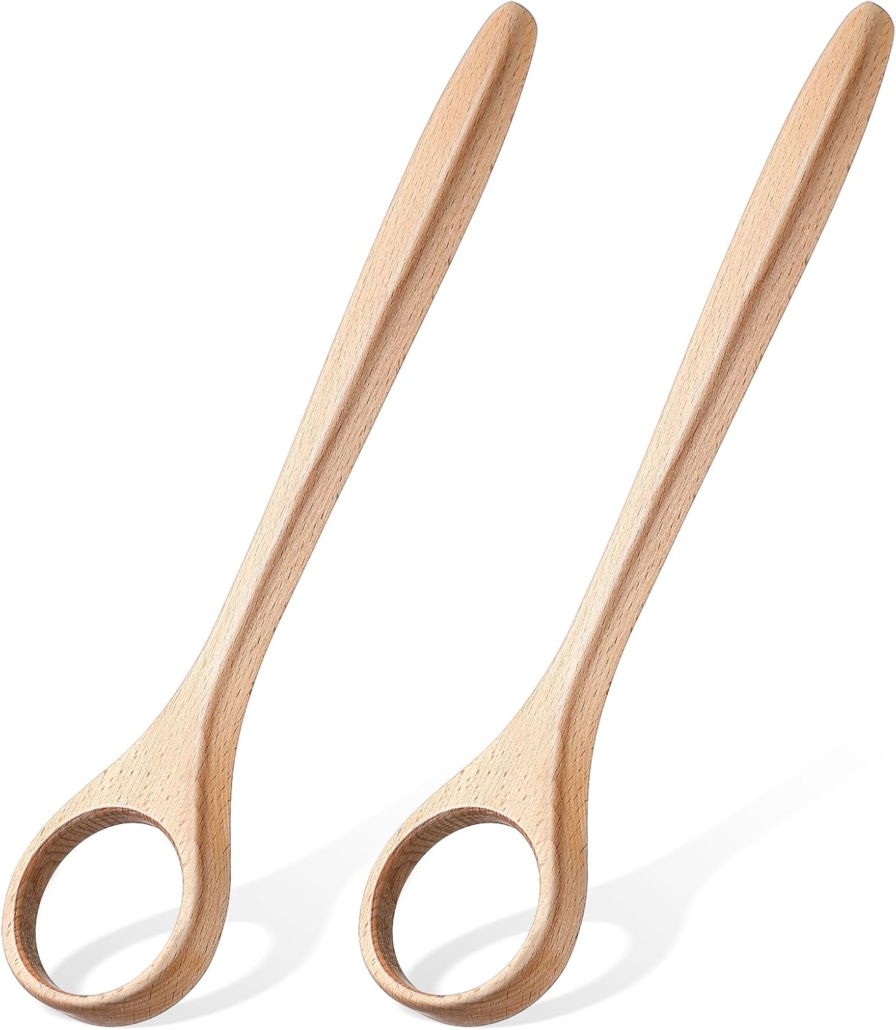 12 Inch Wooden Danish Dough Whisk Sourdough Whisk Dough Mixer Bread Whisking Tool for Mixing Sourdough Bread Baking Supplies for Pastries, Egg, Pizza(2 Pcs)