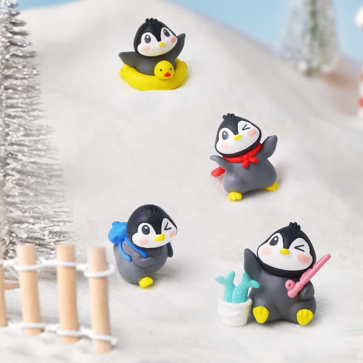 6Pack Mini Cute Penguin Figures Cake Toppers,Lovely Penguin Characters Toys M... - Picture 5 of 15