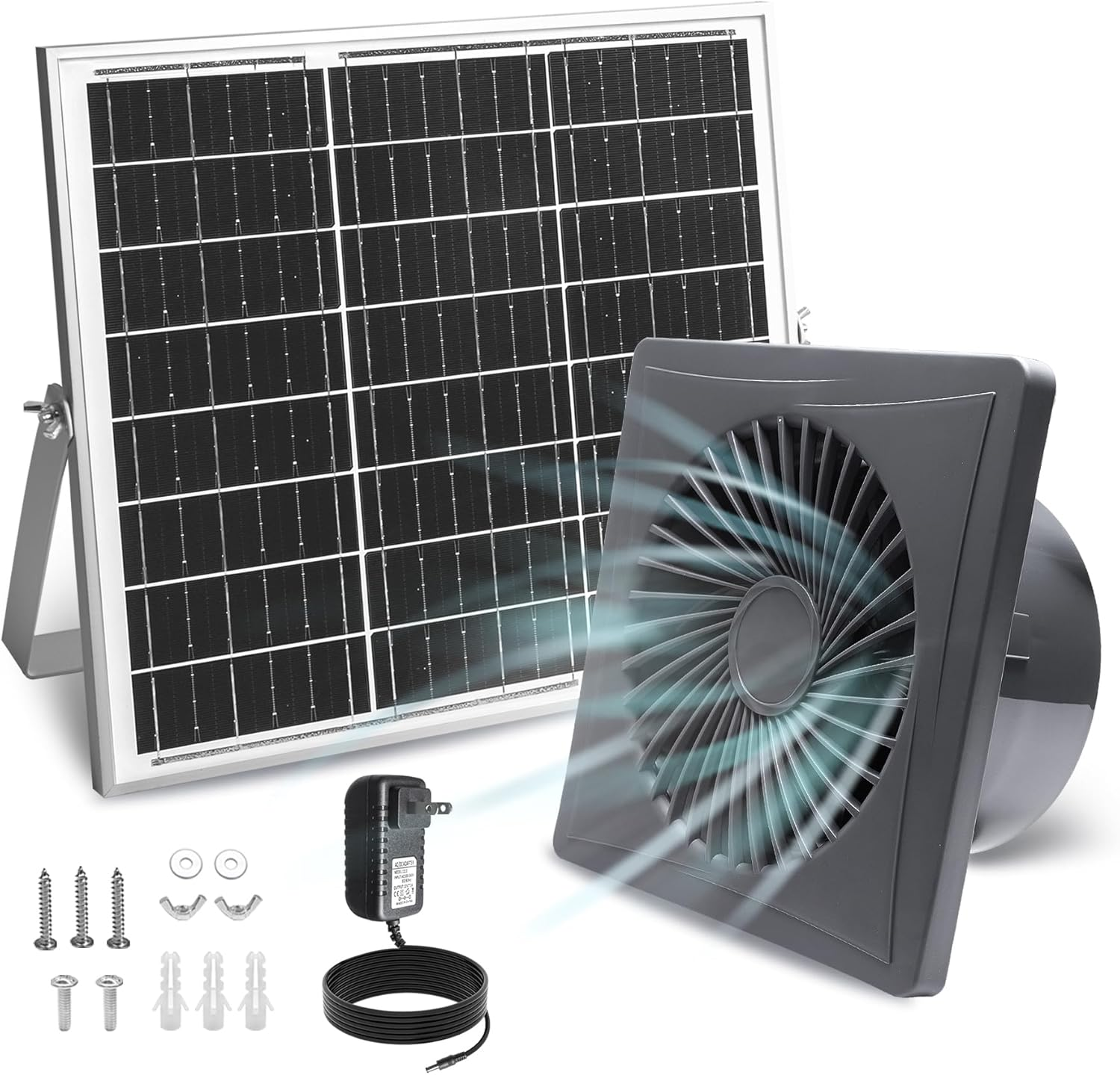 Solar Exhaust Fan, 25W Solar Panel + 8