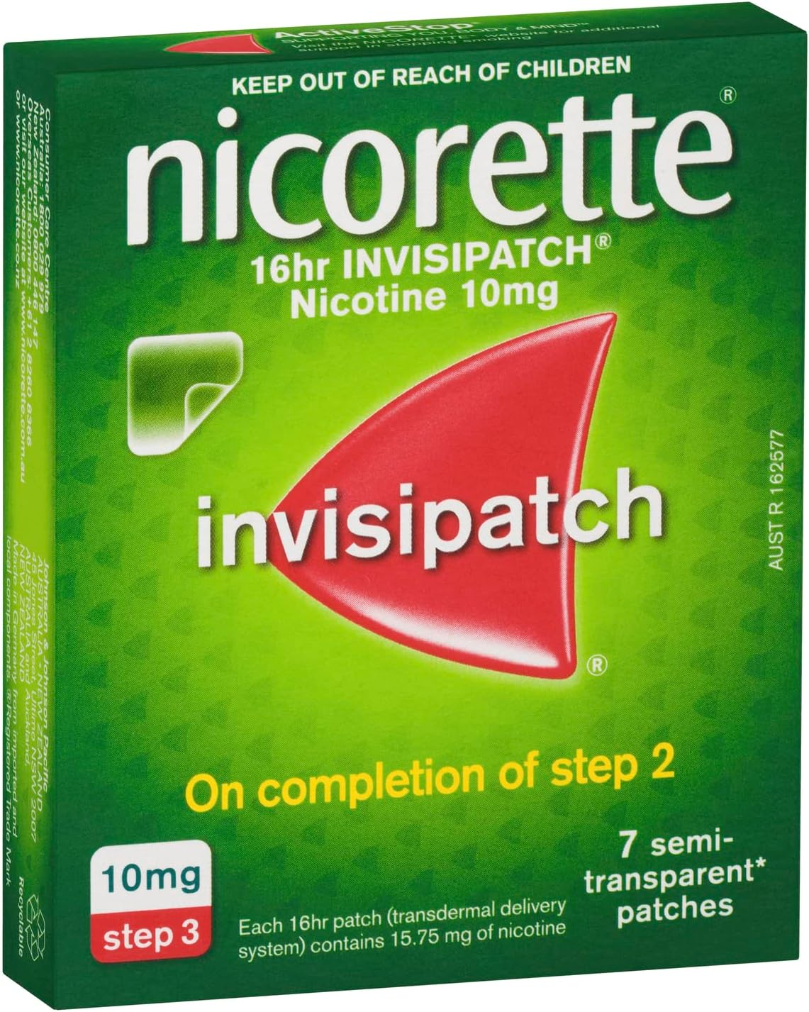 Nicorette Quit Smoking Nicotine 16 hour Invisipatch Step 1 25mg 7 Pack - Picture 10 of 15